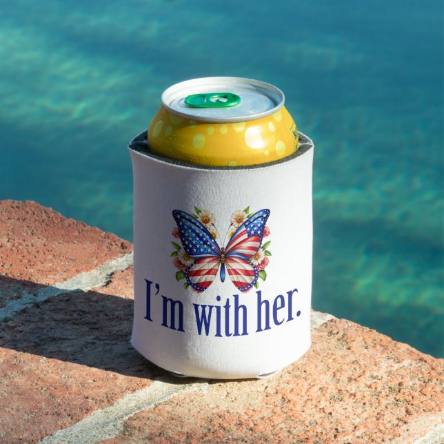 I'm With Her Kamala Harris for President Butterfly Can Cooler (In Situ Pool)