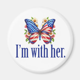 I'm With Her Kamala Harris for President Butterfly Magnet