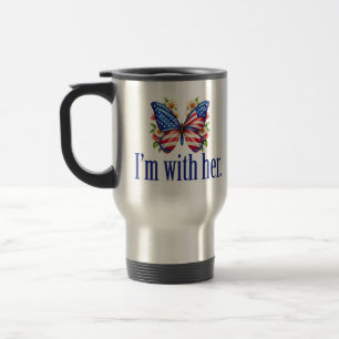 I'm With Her Kamala Harris for President Butterfly Travel Mug