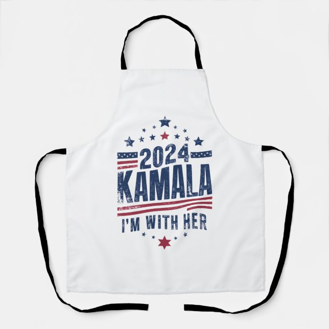 I'm With Her Kamala Vote For 2024 Kamala-Harris Apron (Front)