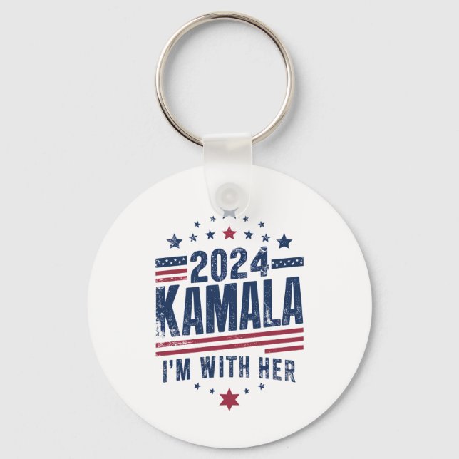 I'm With Her Kamala Vote For 2024 Kamala-Harris Key Ring (Front)
