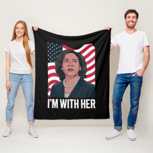 I'm With Her Kamala Vote For 2024 President Fleece Blanket