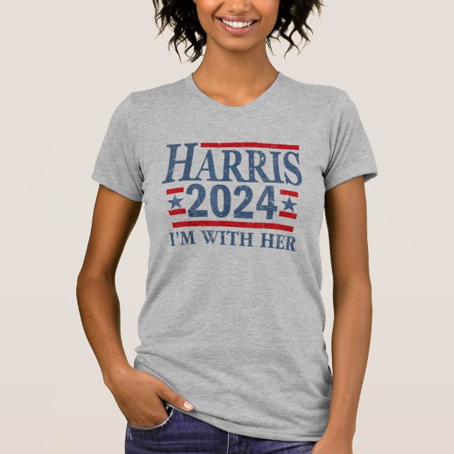 I'm With Her Kamala Vote For 2024 President Harris T-Shirt (Front)