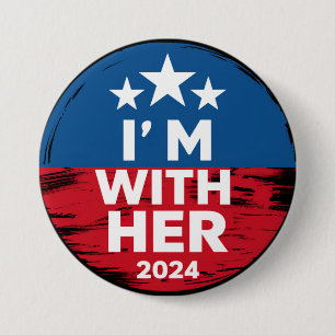 I'm With Her Kamala Vote For 2024 President Kamala 7.5 Cm Round Badge