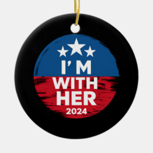 I'm With Her Kamala Vote For 2024 President Kamala Ceramic Ornament