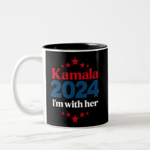 I'm With Her Kamala Vote For 2024 President Kamala Two-Tone Coffee Mug