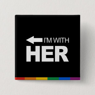I'm with her (left) -.png 15 cm square badge