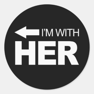 I'm with her (left) -.png classic round sticker