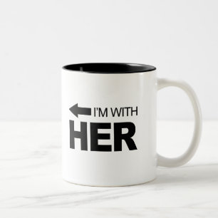I'm with her (left) Two-Tone coffee mug