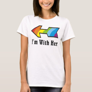 I'm With Her - Rainbow Arrow Right T-Shirt