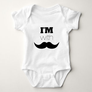 I'm With Moustache Baby Bodysuit