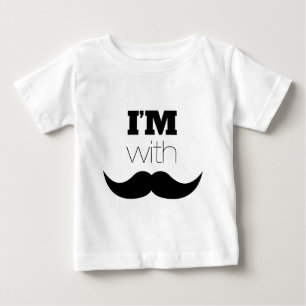 I'm With Moustache Baby T-Shirt
