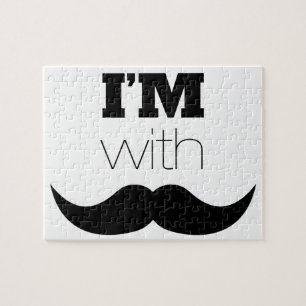 I'm With Moustache Jigsaw Puzzle