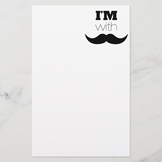 I'm With Moustache Stationery (Front)