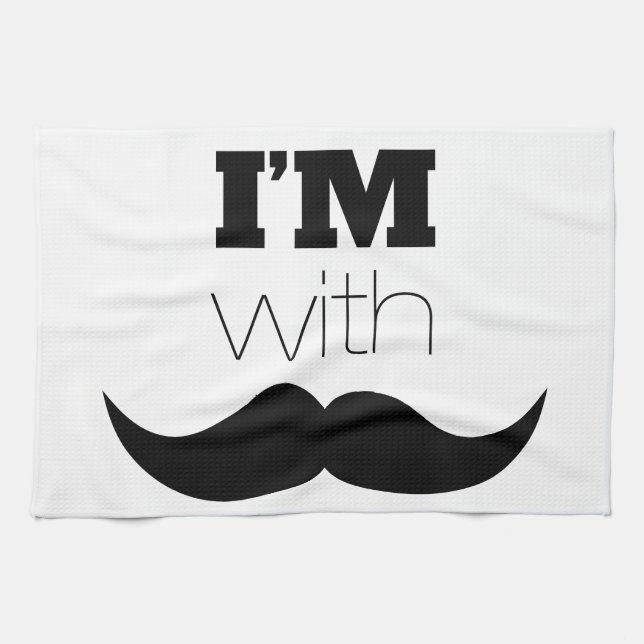 I'm With Moustache Tea Towel (Horizontal)