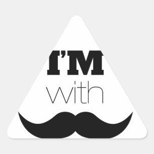 I'm With Moustache Triangle Sticker