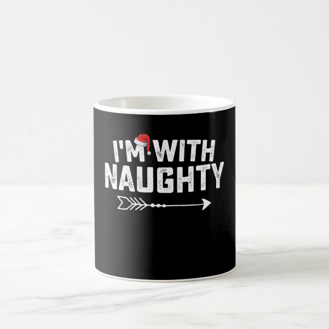 I'm With Naughty Matching Christmas Couples Coffee Mug (Center)