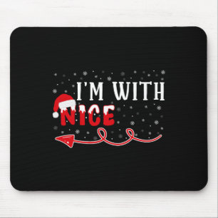 I'm With Nice Matching Christmas Couple Costume Mouse Pad