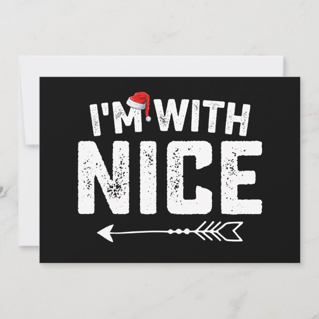 I'm With Nice Matching Christmas Couples Family Invitation (Front)