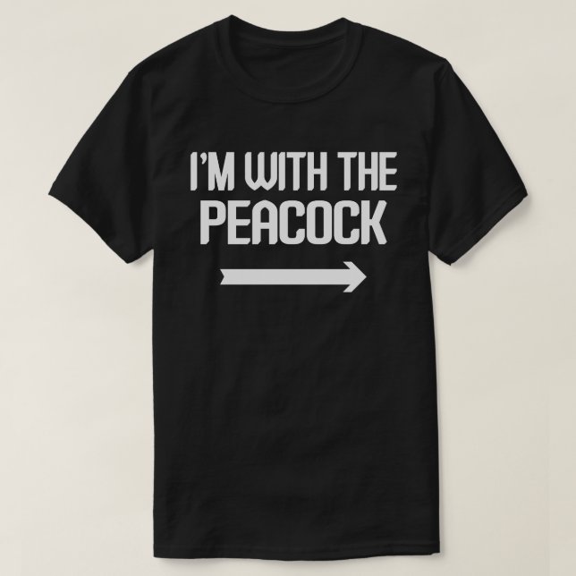 I'm With Peacock Easy Matching Halloween Costume T-Shirt (Design Front)