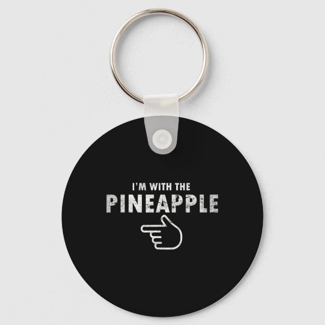 I'm With Pineapple Halloween Costume Fun Couples P Key Ring (Front)