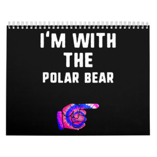 Im With Polar Bear Tie Dye Halloween Couple Calendar