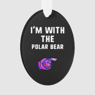 Im With Polar Bear Tie Dye Halloween Couple Ornament