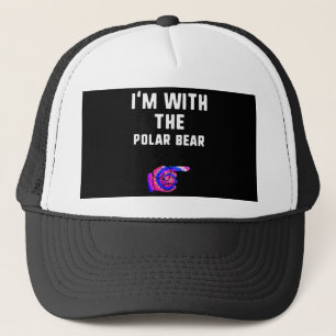 Im With Polar Bear Tie Dye Halloween Couple Trucker Hat