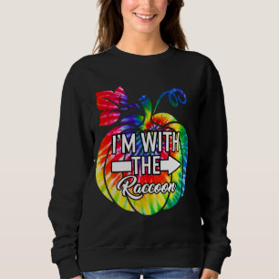I'm With Racoon Couple Matching Halloween Costume Sweatshirt