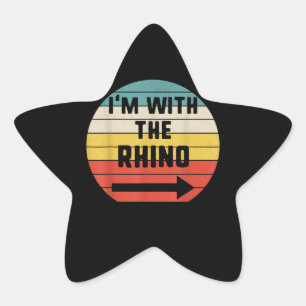 I'm With Rhino Halloween Matching Couple Costume Star Sticker