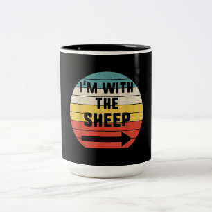 Im With Sheep   Halloween Matching Couple Gift Two-Tone Coffee Mug