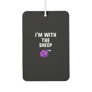Im With Sheep Tie Dye Halloween Dog Present Car Air Freshener