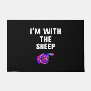 Im With Sheep Tie Dye Halloween Dog Present Doormat