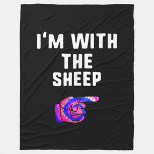 Im With Sheep Tie Dye Halloween Dog Present Fleece Blanket