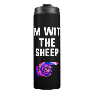 Im With Sheep Tie Dye Halloween Dog Present Thermal Tumbler