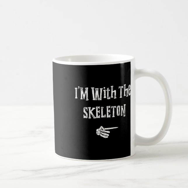 I'm With Skeleton Halloween Costume Funny Couples  Coffee Mug (Right)