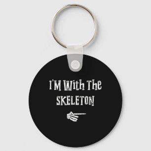 I'm With Skeleton Halloween Costume Funny Couples Key Ring