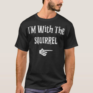 I'm With Squirrel Halloween Costume Funny Couples  T-Shirt