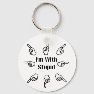 I'm With Stupid Key Ring