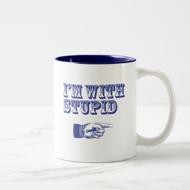 I'm with Stupid Two-Tone Coffee Mug (Right)