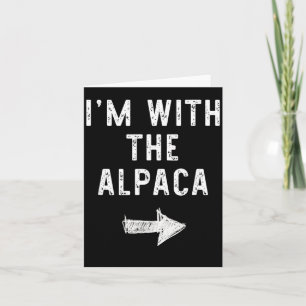 Im With The Alpaca Funny Halloween Couple Costume Card