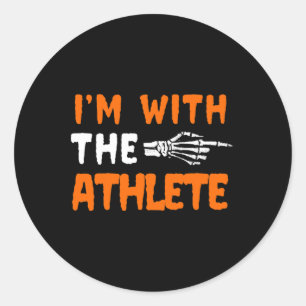 I'm With The Athlete Last Minute Halloween Costume Classic Round Sticker