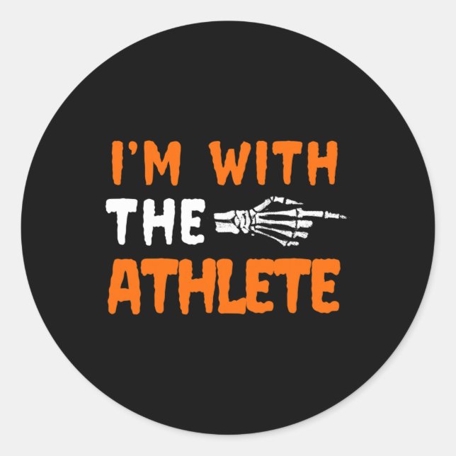 I'm With The Athlete Last Minute Halloween Costume Classic Round Sticker (Front)