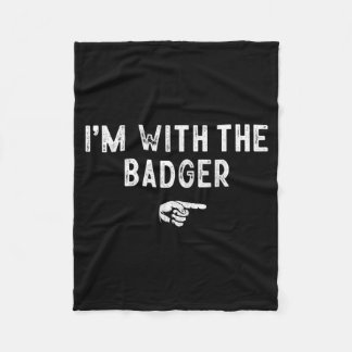 Im With The Badger Matching Lazy Costume Halloween Fleece Blanket