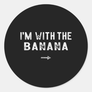 Im With The Banana Costume Matching Lazy Halloween Classic Round Sticker