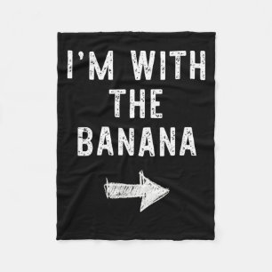 Im With The Banana Funny Halloween Couple Costume Fleece Blanket
