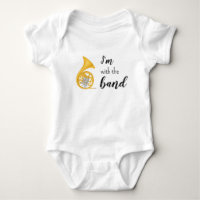 I'm with the Band French Horn Baby Bodysuit