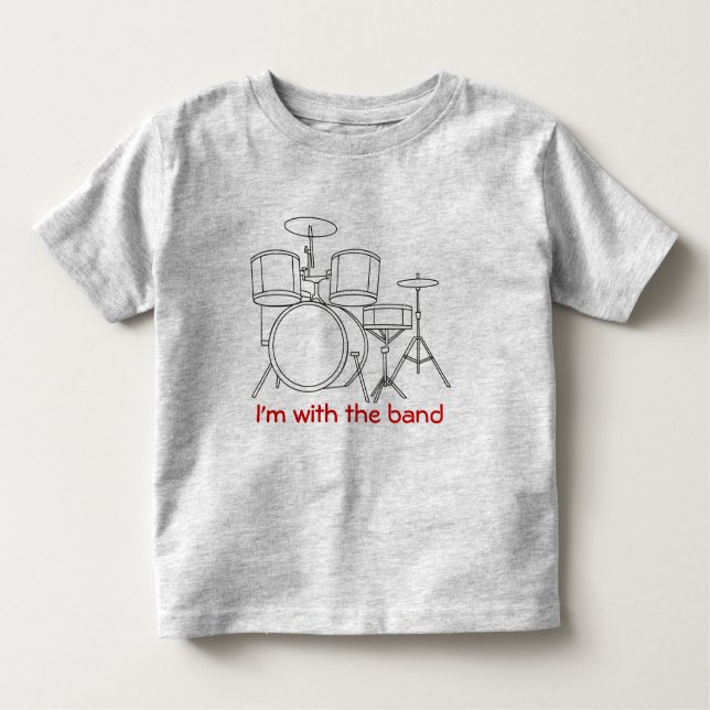 I'm with the band T-shirt black outline (Front)