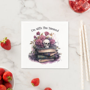 I'm With The Banned, Book Lover, Book Club Napkin