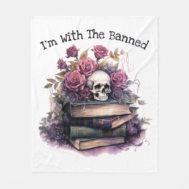 I'm With The Banned, Book Lover Fleece Blanket (Front)